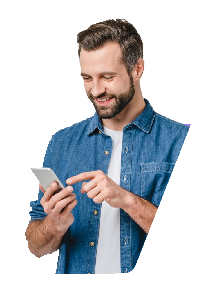 Profissional usando celular